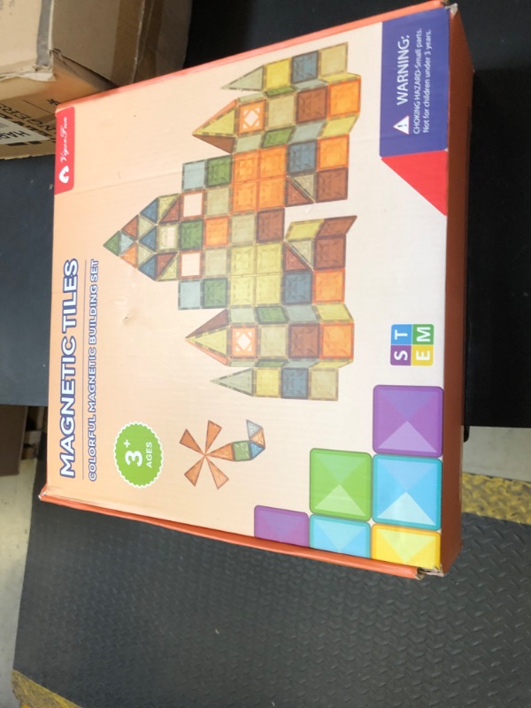 Photo 1 of VigorFun 123-Piece Magnetic Tiles Building Set for Kids Ages 3-8 – Creative Play STEM Toys with Car & Animal Models, Stickers | Educational Construction Sensory Gift for Toddlers, Boys & Girls