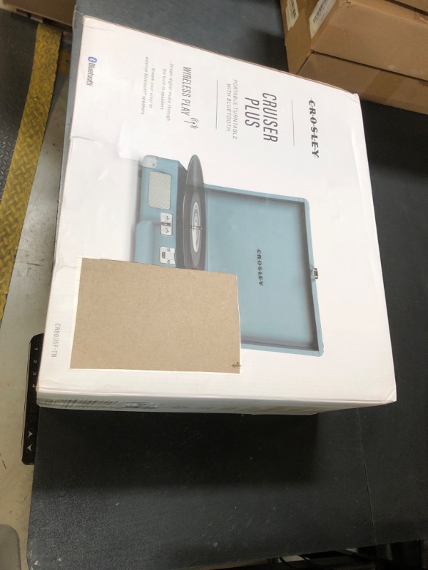 Photo 1 of Crosley CR8005F-TN Cruiser Plus Vintage 3-Speed Bluetooth in/Out Suitcase Vinyl Record Player Turntable, Tourmaline