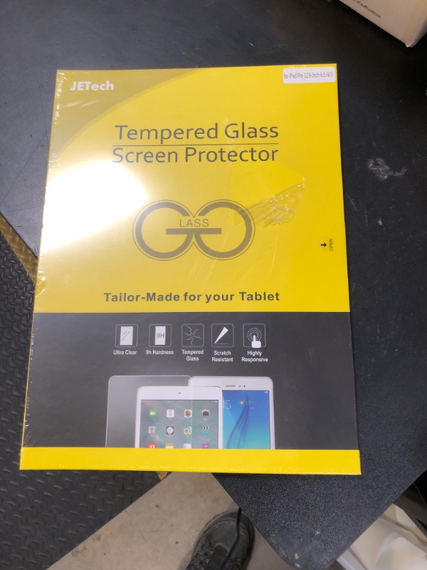 Photo 1 of JETech Screen Protector for iPad Pro 12.9-Inch 2022/2021/2020/2018 (6th/5th/4th/3rd) Model, Edge to Edge Liquid Retina Display, Face ID Compatible, Tempered Glass Film, 1-Pack