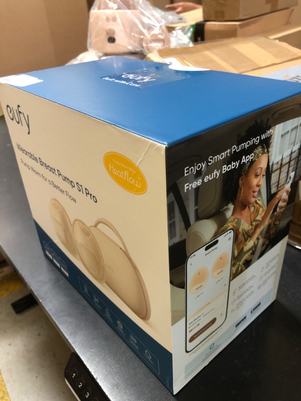 Photo 1 of eufy Security Heated Wearable Breast Pump S1 Pro, Slim Hands-Free with Industry-Leading HeatFlow Tech, Wireless Charging Case, App-Controlled OptiRhythm, Hospital-Grade Suction, in-Bra Use