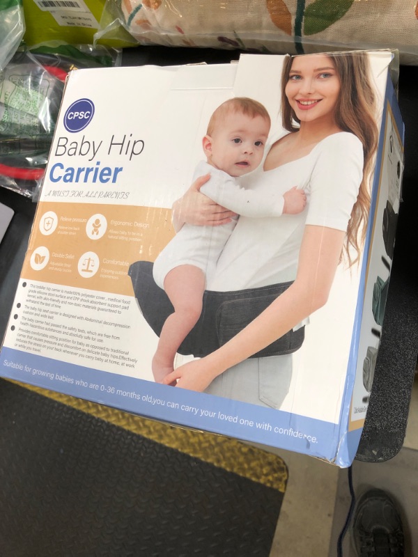 Photo 1 of Sunnors Baby Hip Baby Carrier,Hip Seat for Baby with Adjustable Strap and Pocket,Ergonomic Waist Pack Holder for Newborns & Toddlers (Dark Grey)