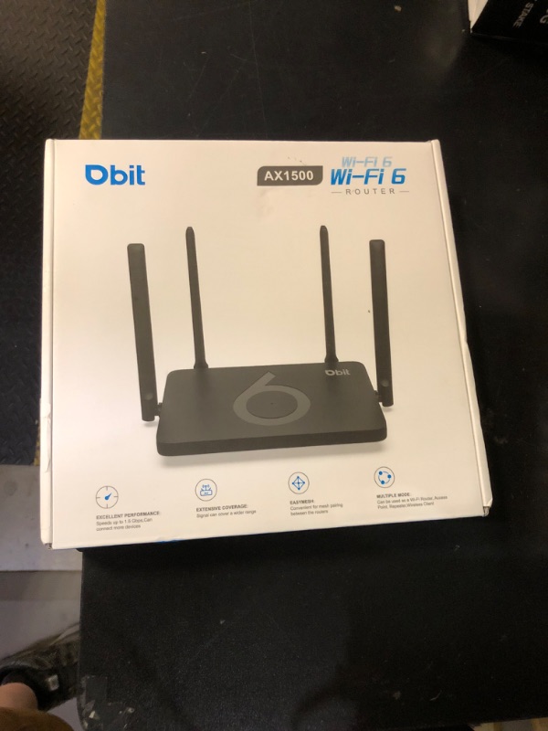 Photo 1 of DBIT AX1500 WiFi 6 Router Dual Band Wireless Internet Router, Wireless Speed Up to 1.5 Gbps with 4* Gigabit Ethernet Ports, Beamforming, MU-MIMO, OFDMA, WPA3, IPV6, EasyMesh, Parental Controls
