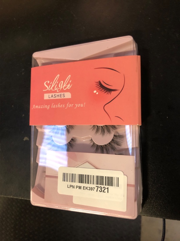 Photo 1 of Lashes Natural Cat Eye Lashes Wispy Eyelashes 15mm False Eyelashes Wispy Lashes 3D Volume Strip Eyelashes Thin Cotton Band Soft Fake Eyelashes False Lashes Pack 7 Pairs Siligli