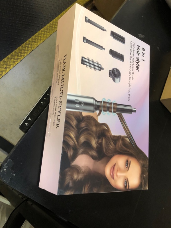 Photo 1 of AOMEES Professional Hot Air Styler & Drying System, 6 in 1 Powerful Hair Dryer Brush • Styling Without Heat Damage, with Air Curler, Hair Dryer, Volumizer Brush, Hair Straightener Brush, Smooth Comb