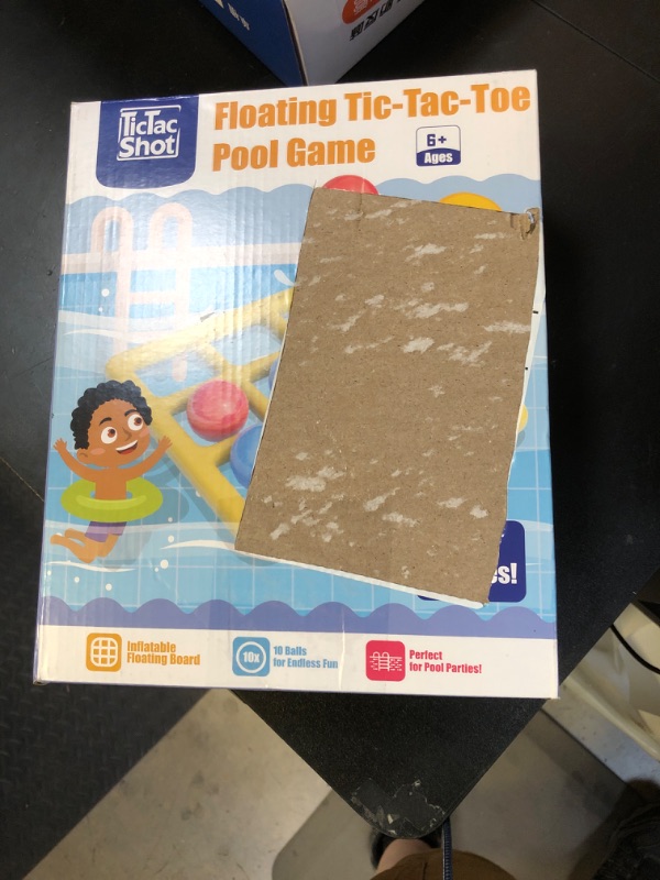 Photo 1 of TicTac Shot Pool Toys Games Set- Tic-Tac-Toe Inflatable Pool Toy with 10 Balls - for Adults Teens Kids 2-10 Players