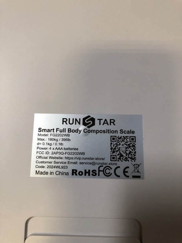 Photo 1 of Runstar Smart Scale for Body Weight and Fat Percentage 8-Electrode, Bathroom Scale FSA or HSA Eligible Digital Handle Display with BMI, Body Fat & Muscle Mass 28 Body Composition and Body Score Report