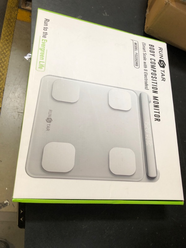 Photo 1 of Runstar Smart Scale for Body Weight and Fat Percentage 8-Electrode, Bathroom Scale FSA or HSA Eligible Digital Handle Display with BMI, Body Fat & Muscle Mass 28 Body Composition and Body Score Report
