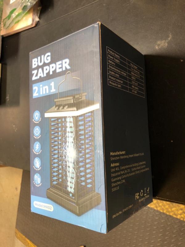 Photo 1 of Bug Zapper Outdoor, 2025 Upgraded Mosquito Zapper 2 in 1 Rechargeable Bug Zapper Outdoor with 5000mAh Battery & LED Night Light, 4000V Electric Fly Zapper for Outside Patio, Backyard, Garden Black-01
