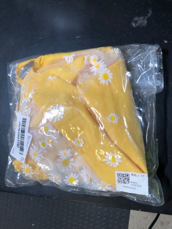 Photo 1 of Kucnuzki Toddler Girl Dress 2t 3t Girl Clothes Cute Ruffle Tutu Fairy Princess Yellow Swing Beach Dress for Toddler Summer Two Piece Outfit Casual Sun Dress