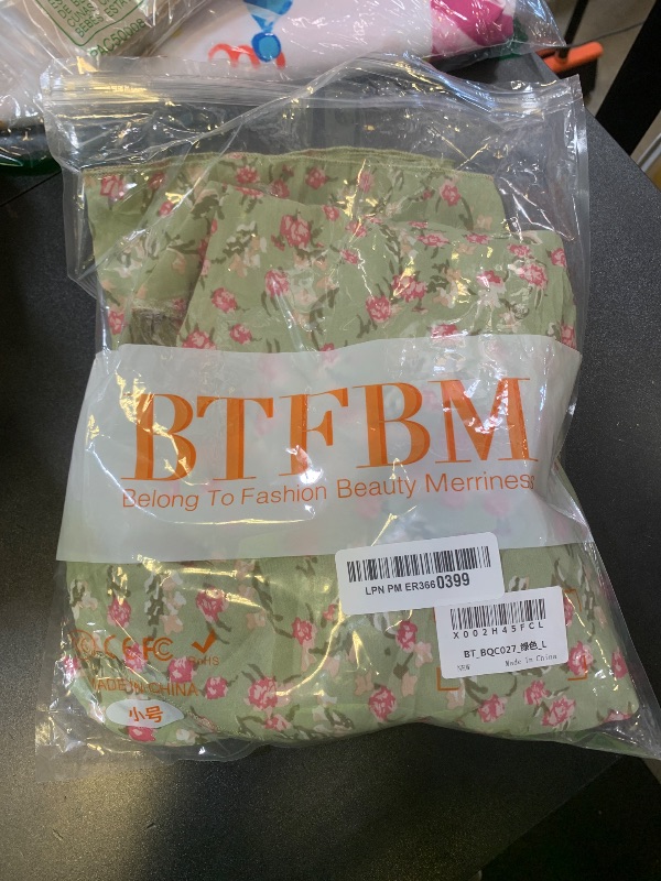 Photo 1 of BTFBM Women 2025 Summer Spring Boho Long Skirts Dress Floral Print Elastic Waist Split Ruffle High Low Beach Maxi Skirt(Z-Green, Large)