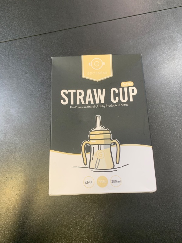 Photo 1 of GROSMIMI Spill Proof no Spill Magic Sippy Cup with Straw with Handle for Baby and Toddlers, Customizable, PPSU, BPA Free 6 oz (Butter)