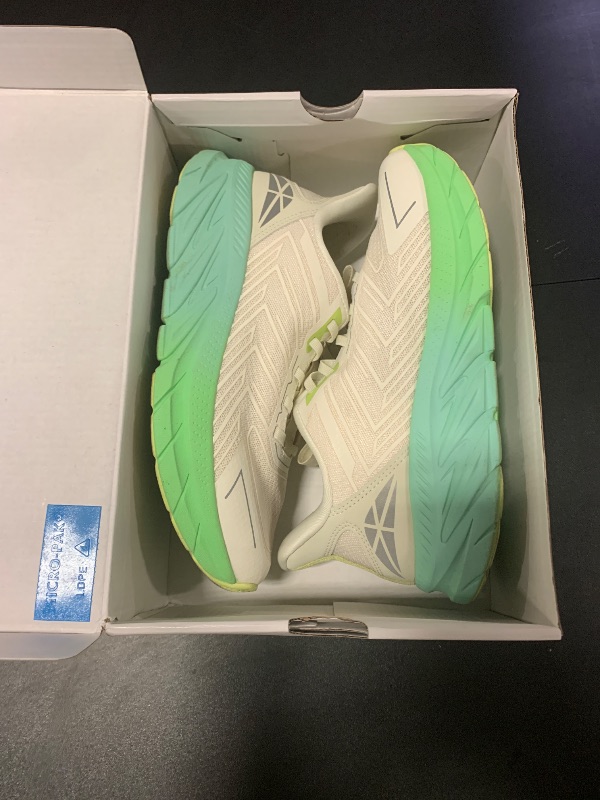 Photo 1 of ALLSWIFIT Women's Slip On Walking Shoes Running Comfortable Tennis Breathable Non Slip Athletic Gym Workout Cross Training Fashion Sneakers,Size 7,Beige/Green,SARR034W