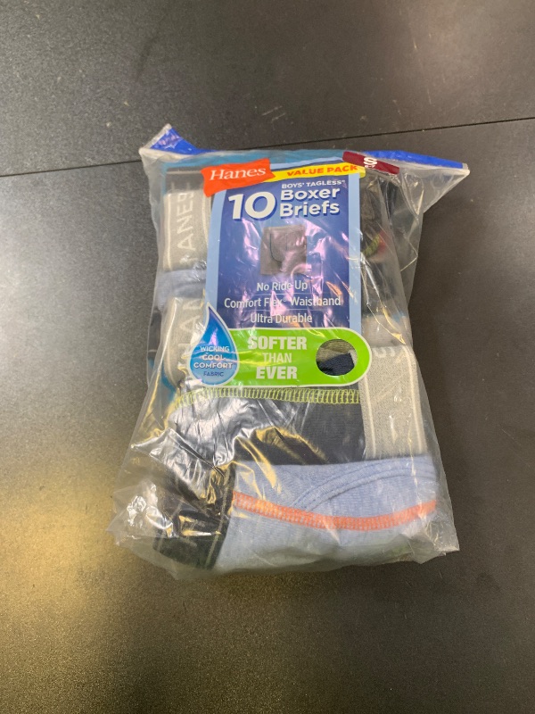 Photo 1 of Hanes Boys' and Toddler Underwear, Comfort Flex and ComfortSoft Boxer Briefs, Multiple Packs Available, Grey/Blue/Black/Red-10, Small