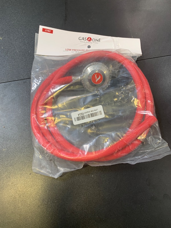 Photo 1 of Gas One 2102 New Improved 6 ft Low Pressure Propane Regulator and Hose Connection Kit for LP/LPG Most LP/LPG Gas Grill, Heater and Fire Pit Table,Brown/A