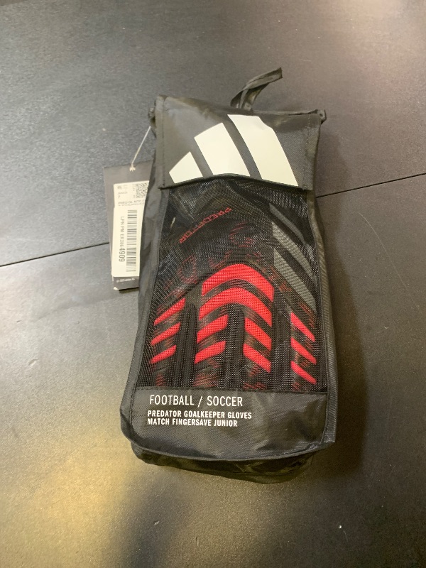 Photo 1 of adidas Unisex-Adult Match Predator Fingersave Goalie Soccer Gloves, Black/Black/Lucid Red, 7