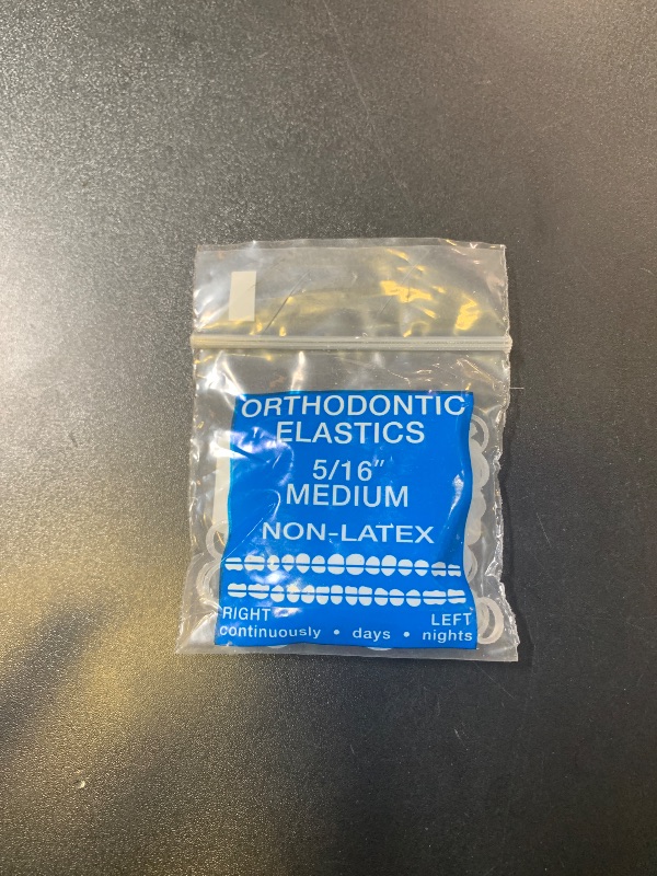 Photo 1 of JMU Orthodontic Elastics 5/16 Inch Medium 4.5oz 100 pack Intraoral Elastic Bands Latex Free Dental Rubber Bands Made in USA