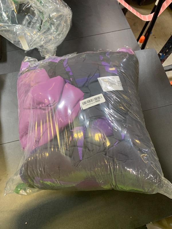 Photo 1 of WONGS BEDDING Purple Comforter Set King, Reversible Purple Rose 7 Pieces Bed in a Bag, Lightweight Soft Microfiber Bedding Sets with Flat Sheet, Fitted Sheet, Pillowcases & Shams