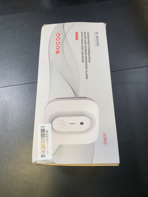 Photo 1 of X-Sense  Detector Carbon Monoxide Detector Combo Hardwired with Voice Location, Hardwired Interconnected Smoke and Carbon Monoxide Detector, Model XP02-AR, 6-Pack