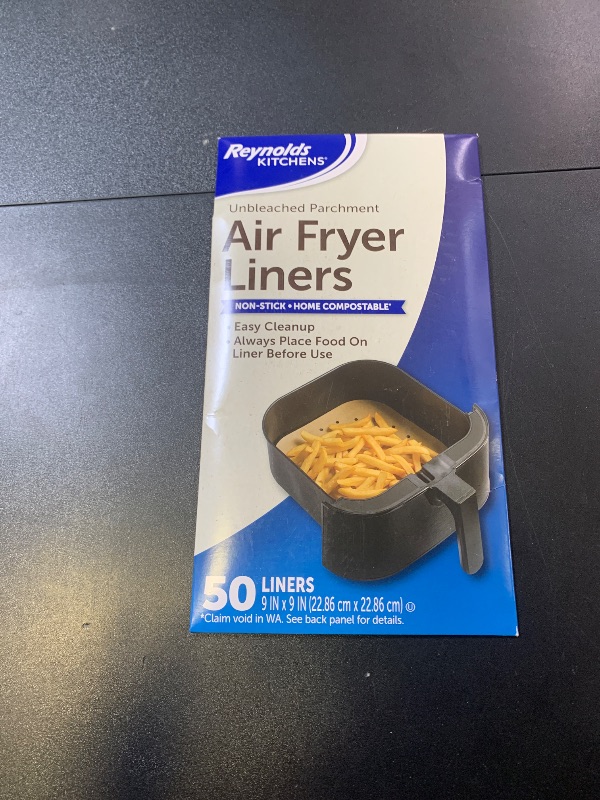 Photo 1 of Reynolds Kitchens Air Fryer Liners Disposable, Unbleached Parchment Paper Sheets, 50 Count