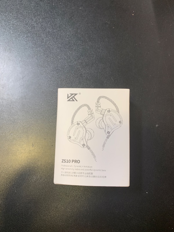 Photo 1 of Linsoul KZ ZS10 Pro, 4BA+1DD 5 Driver in Ear Monitor, HiFi Wired Earbuds, Gaming Earbuds, Hybrid IEM Earphones with Stainless Steel Faceplate, Detachable Cable for Musician(Without Mic, Dark Black)