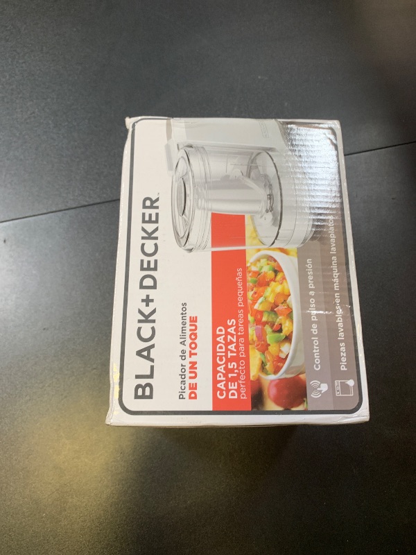 Photo 1 of BLACK+DECKER HC150W 1.5-Cup Electric Food Chopper, White, 1.5_cup