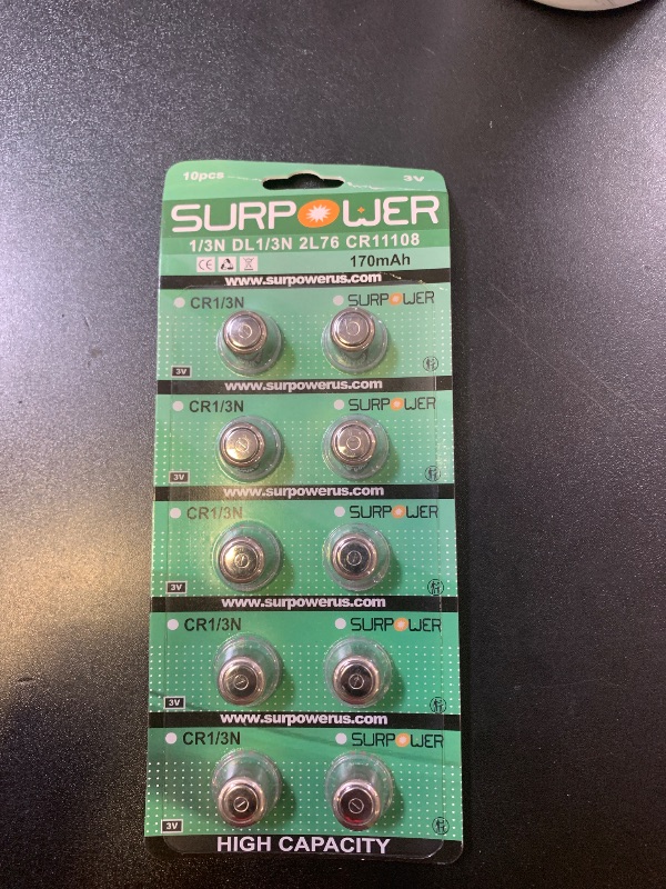 Photo 1 of SURPOWER CR1/3N 3V Lithium Battery 10 Pack ?5-Year Warranty?
