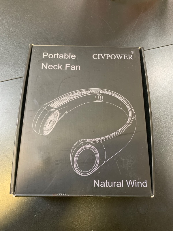 Photo 1 of CIVPOWER Neck Fan: Portable Personal Neck Cooling Rechargeable Bladeless Fan - Hands Free 3 Speed 4000 mAh Battery USB Operated Wearable Headphone Design - for Men Women Outdoor Indoor (White)