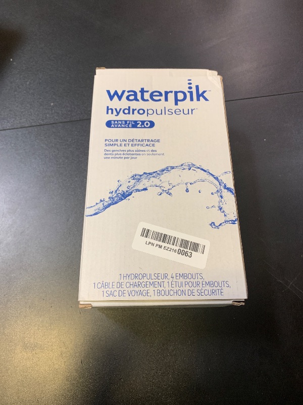 Photo 1 of Waterpik Cordless Advanced 2.0 Water Flosser For Teeth, Gums, Braces, Dental Care With Travel Bag and 4 Tips, ADA Accepted, Rechargeable, Portable, and Waterproof, White WP-580, Packaging May Vary