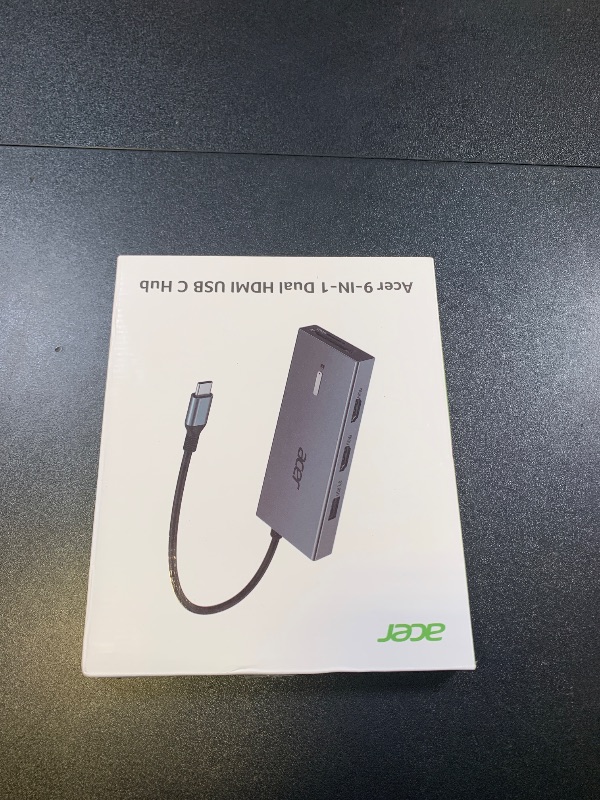 Photo 1 of Acer USB C Docking Station Dual Monitor With 2 HDMI, 9-IN-1 Laptop Docking Station with 4K HDMI, USB A&C 3.0, SD/Micro SD, 100W PD Charging, USB C Dock Compatible with Acer/Dell XPS/HP/Mac/Surface etc