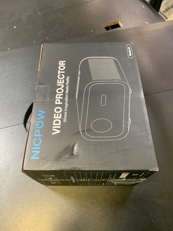 Photo 1 of Projector with WiFi and Bluetooth: [Auto Focus/Keystone] - NICPOW Full HD 1080P 4K Supported Portable Bluetooth Projector for Gaming Devices and Phones - Ideal for Indoor Outdoor Use - Grey