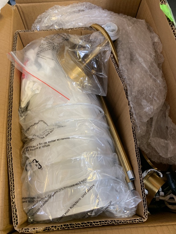 Photo 1 of *INCOMLETE* Brass Gold Chandeliers for Dining Room, 36" 6 Light Antique Modern Chandelier Light Fixture with White Fabric Shade, Classic Kitchen Pendant Lights over Table for Living Room Bedroom Entryway Foyer