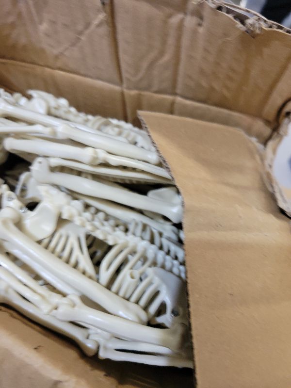 Photo 1 of 10 PCS Halloween Skeleton 16 Inches, Full Body Posable Hanging Skeleton with Movable Joints for Halloween Party Decor Indoor and Outdoor Spooky Scary Yard Lawn Garden Patio Haunted House