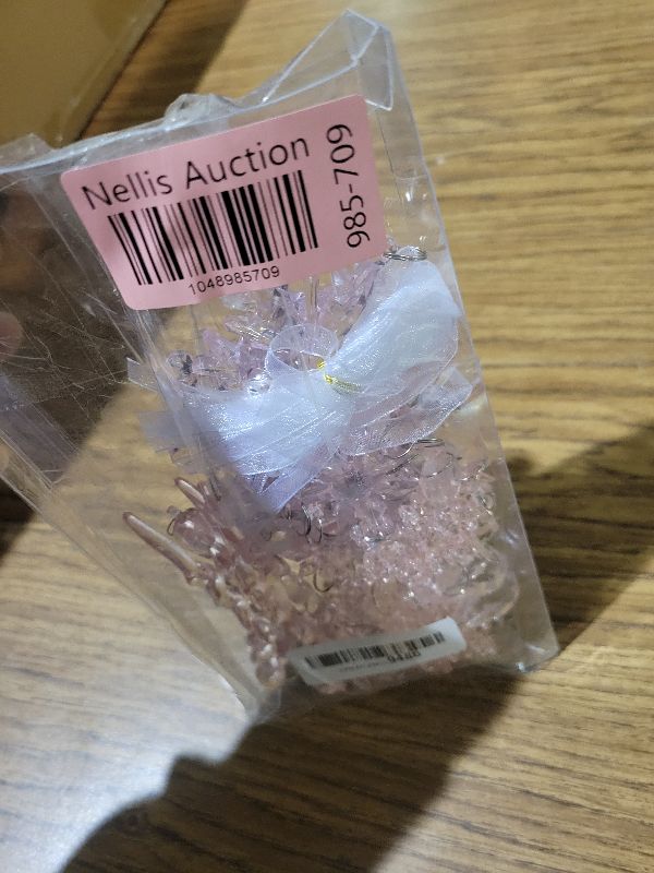 Photo 1 of 18pcs Crystal Christmas Ornaments for Christmas Tree Decorations-Pink Hanging Acrylic Snowflake and Icicle Ornaments with Drop Pendants for New Year Party Decorations Supplies