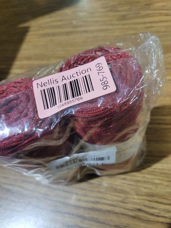 Photo 1 of 2 Pack of Sensy Premium 2mm 251 Yards Sparkle Polyester Rope 90% Polypropylene 10% Polyester Cord Macrame Cord 2mm Crochet Bag Cord Macrame Rope Crochet Thread Gift for Knitter (Dark Red Sparkle)