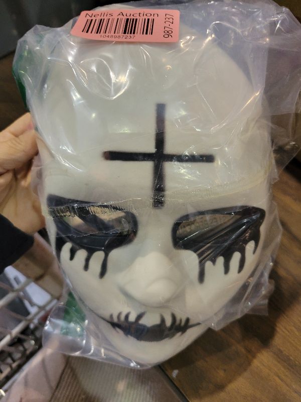 Photo 1 of 2 Pieces The Purge Mask Halloween Horror Eradicate Killer Mask Anarchy-Cross & God