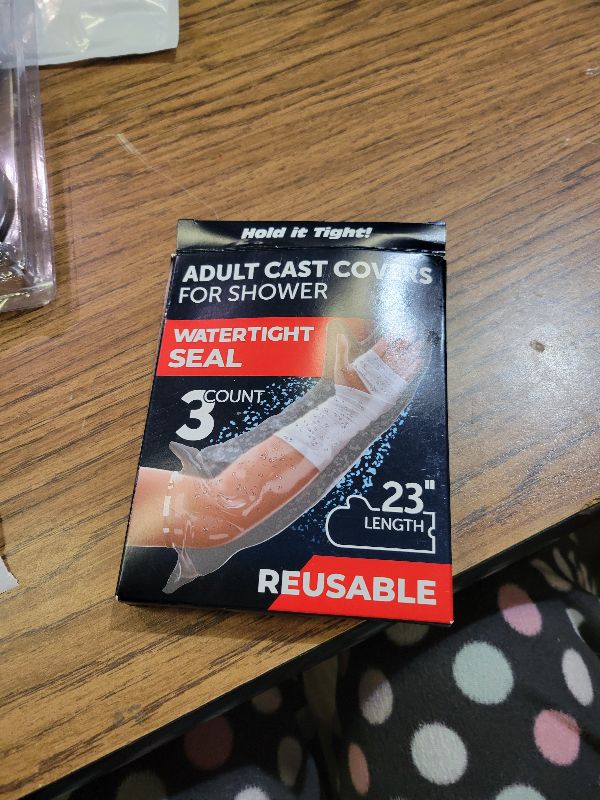 Photo 1 of 100% Waterproof Cast Covers for Shower Arm - Tight Seal - 3pk Adult Reusable Cast Protectors - Half Arm Bag Sleeves