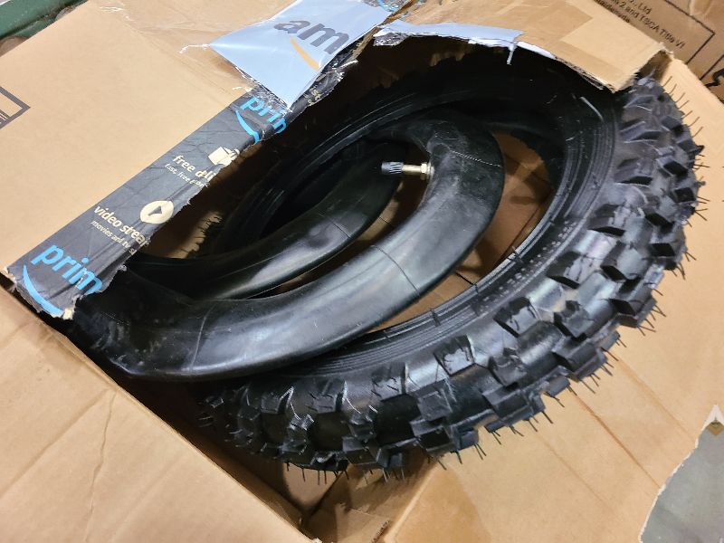 Photo 1 of ( 2.5-10" Off-Road Tire and Inner Tube Set - Dirt Bike Tire with 10-Inch Rim and 2.5/2.75-10 Dirt Bike Inner Tube Heavy Duty Compatible with Honda CRF50/XR50, Suzuki DRZ70/JR50 and Yamaha PW50