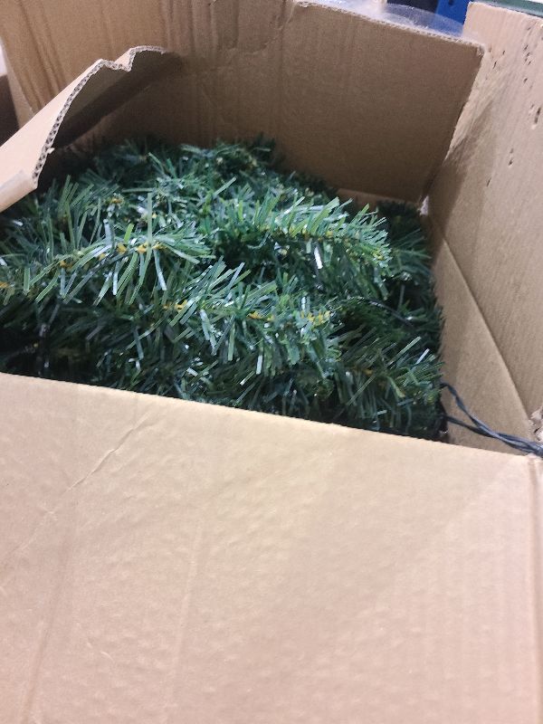 Photo 1 of 2 Pack 10FT Christmas Garland with 50 LED Lights - Pre-lit Outdoor Xmas Garland - Battery Powered Waterproof String Light with Timer - 10 Foot by 10 Inch