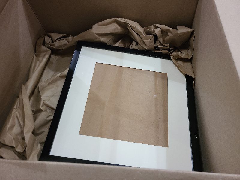 Photo 1 of Americanflat 16x16 Picture Frame with Polished Plexiglass - Use as 12x12 Frame with Mat or Display 16x16 Photo Without Mat - Hudson Collection - Wide Square Frames for Wall Display - Black