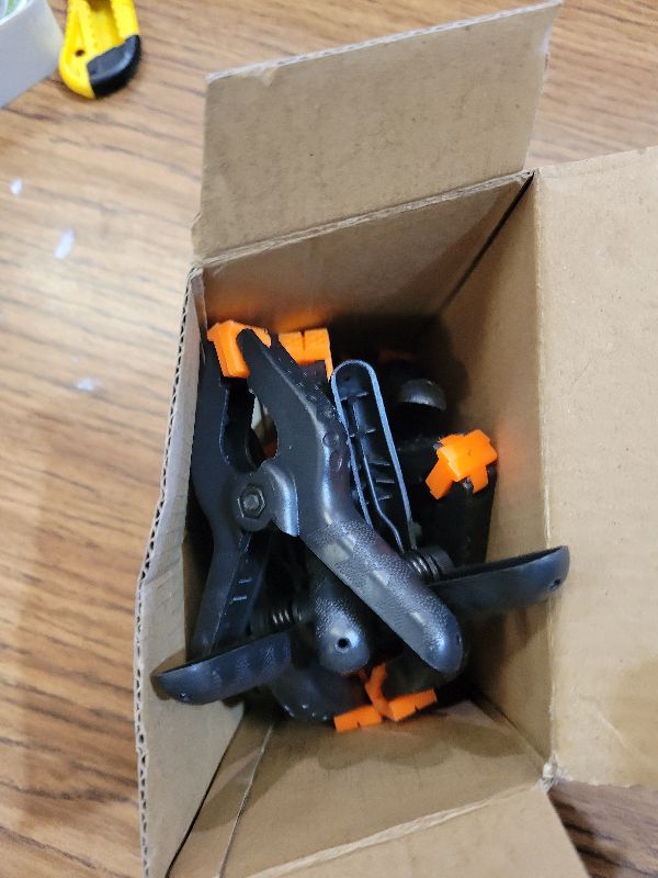 Photo 1 of 11 Pack Plastic Spring Clamps, 3.5inch Small Heavy Duty Clips for Crafts, Backdrop Stand, Woodworking, Photography Studios (Black)