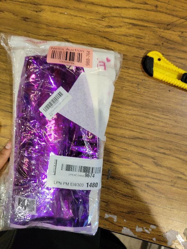 Photo 1 of 10 Pack Purple Backdrop Tinsel Streamers Foil Fringe Backdrop Halloween Party Decorations Purple Backdrop Curtain Birthday Graduation Bachelorette Christmas New Year Party Decorations