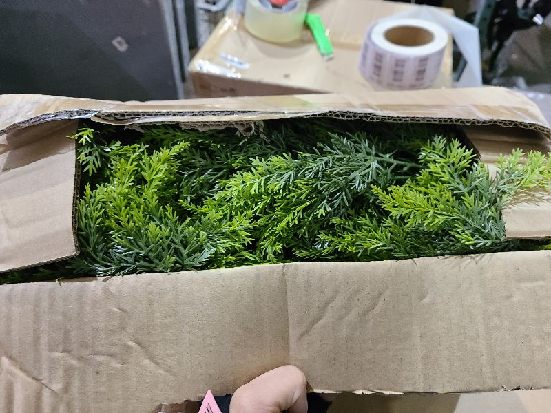 Photo 1 of 1 PCS 9FT Christmas Cedar Garland Artificial Realistic Green Faux Real Touch Winter Pine Garland for Mantle Fireplace Wall Table Indoor Outdoor Decoraiton