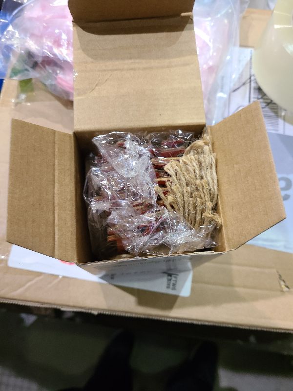 Photo 1 of 26 Pieces Christmas Stocking Tags Letter Cutout Initial Ornaments Personalized Farmhouse Hanging Name Tags for Christmas Rustic Decor(Red,Wood)