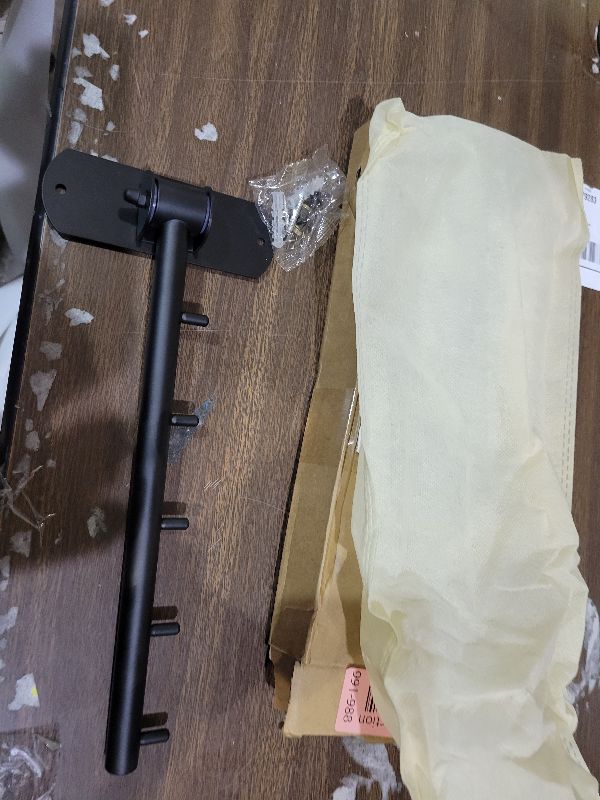 Photo 1 of Folding Wall Mounted Clothes Hanger Rack with Swing Arm, Foldable 180°Rotation, Stainless Steel 304 Folding Clothes Hanger Drying Rack Rod, for Laundry Room Valet Hook (Black)