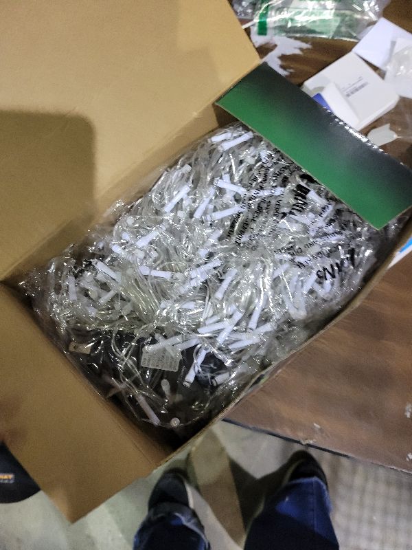 Photo 1 of 131 FT 1280 LED Christmas Lights Outdoor Decorations Super Long Clear Wire String Lights Plug in 240 Drops 8 Modes Memory Timer Curtain Fairy Lights Waterproof for Holiday Wedding Party-Warm White