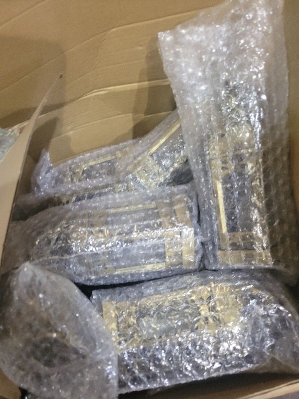 Photo 1 of 12 Pieces Mini Lanterns with Flickering LED Candle, Batteries Included, Decorative Hanging Candle Lantern for Indoor Use, Wedding, Party, Table Centerpiece (Gold, )