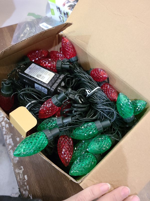 Photo 1 of 2-Pack Connectable C9 Christmas Lights Outdoor Indoor, 66 FT 100 LED Christmas String Lights Plug in with 8 Modes & Timer, Waterproof Fairy Twinkle Light for Xmas Tree Yard Decorations (Red and Green)