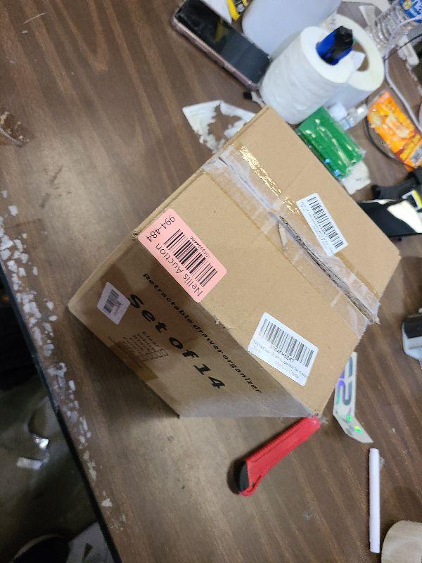 Photo 1 of 14 Pcs Clear Drawer Organizer, Adjustable Drawer Storage Box, 3-Size Desk Drawer Organizer, Acrylic Storage Bins for Makeup, Cosmetic, Kitchen Utensils, Bedroom Dressers Tool Organizer for Gadgets