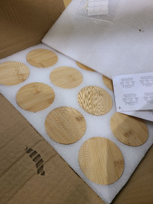 Photo 1 of REISEN 12PCS Milky White Ribbed Candle Jars for Making Candles, 8.5 OZ Empty Glass Candle Making Jars with Bamboo Lids, Candle Wick Kit and Sticky Warning Labels, Candle Vessels for Candle Making