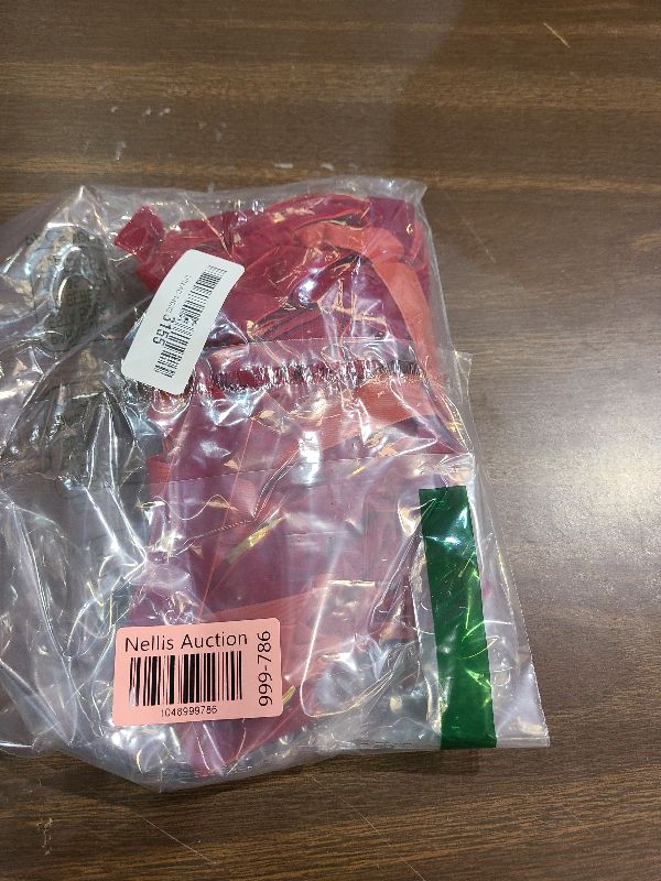 Photo 1 of 12PCS Red Velvet Bows for Christmas Tree, Bows for Christmas Tree, Garland Red Velvet Bow Ornaments for Christmastree with Gold Twist Ties(A)